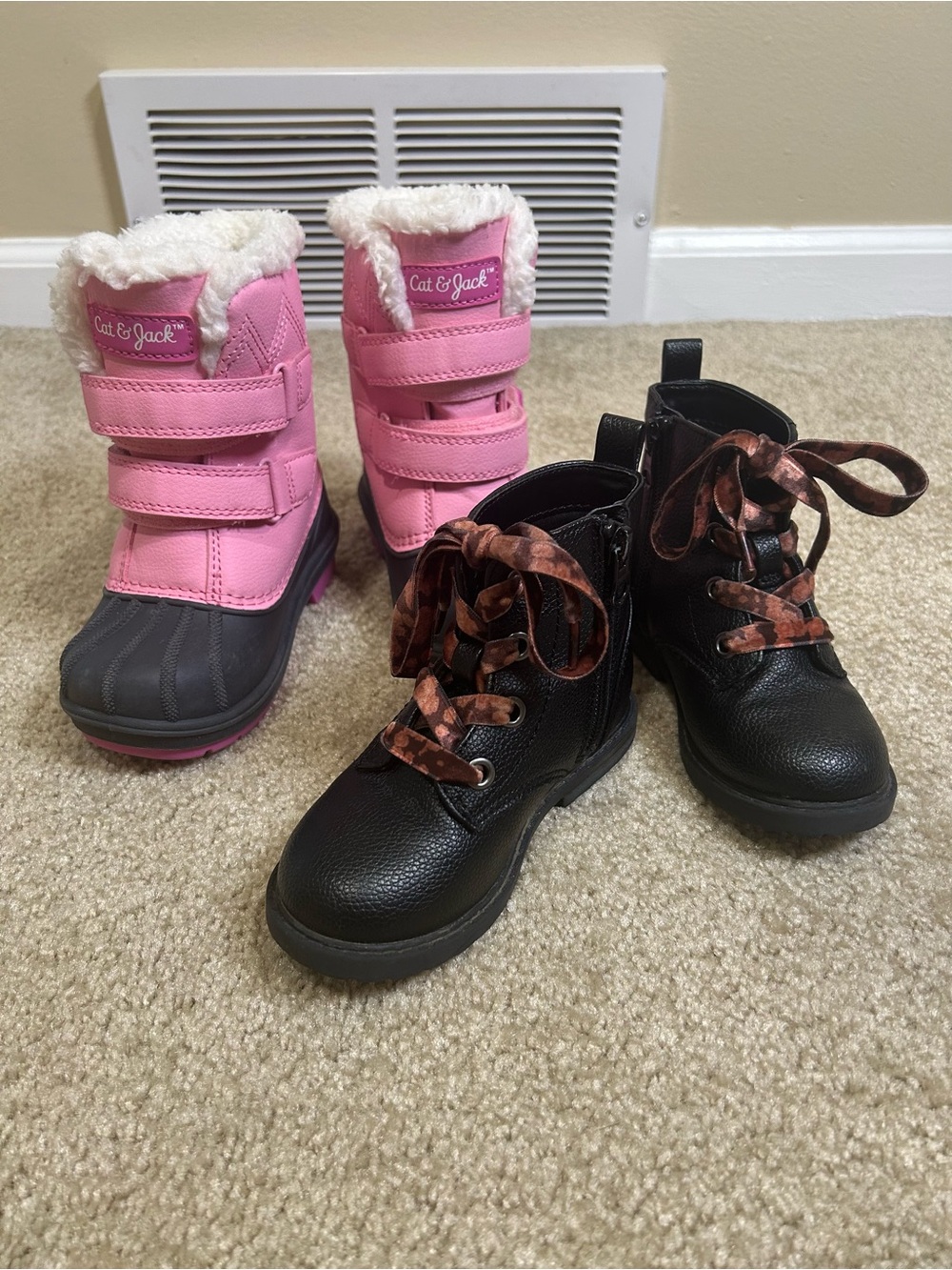 2 Pairs of Girls Cat & Jack Boots Size 8 Toddler